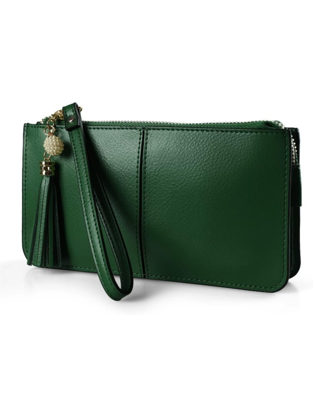 Womens Sacramento Green Genuine Leather Wristlet Clutch Slim Holder Wallet Purse